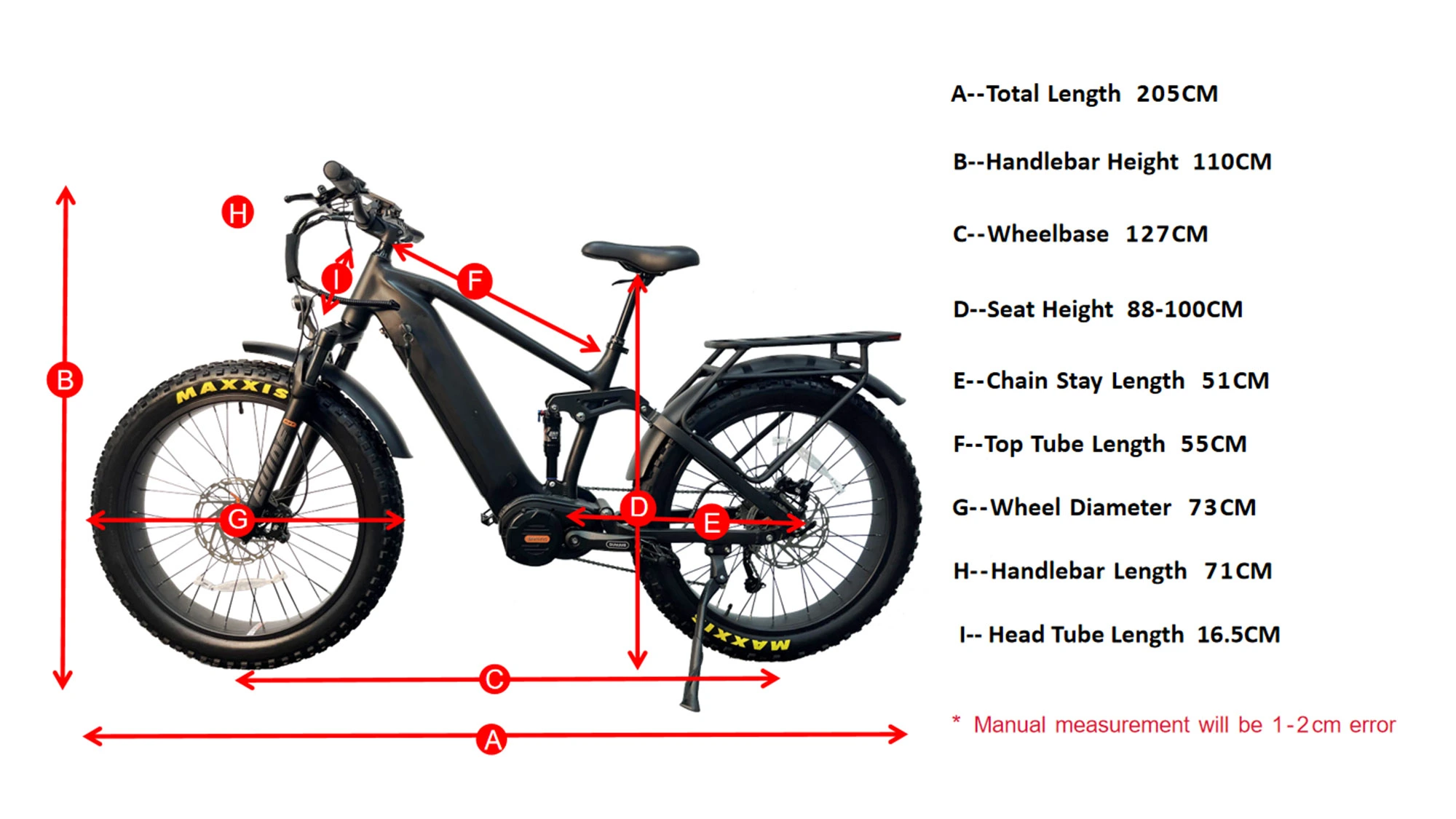 Geometry Of 1000w Mid Drive Electric Bike of M-08 Pro