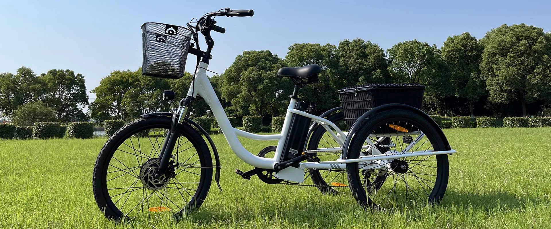 24 Inch 3 Wheel Electric Bicycle with Basket